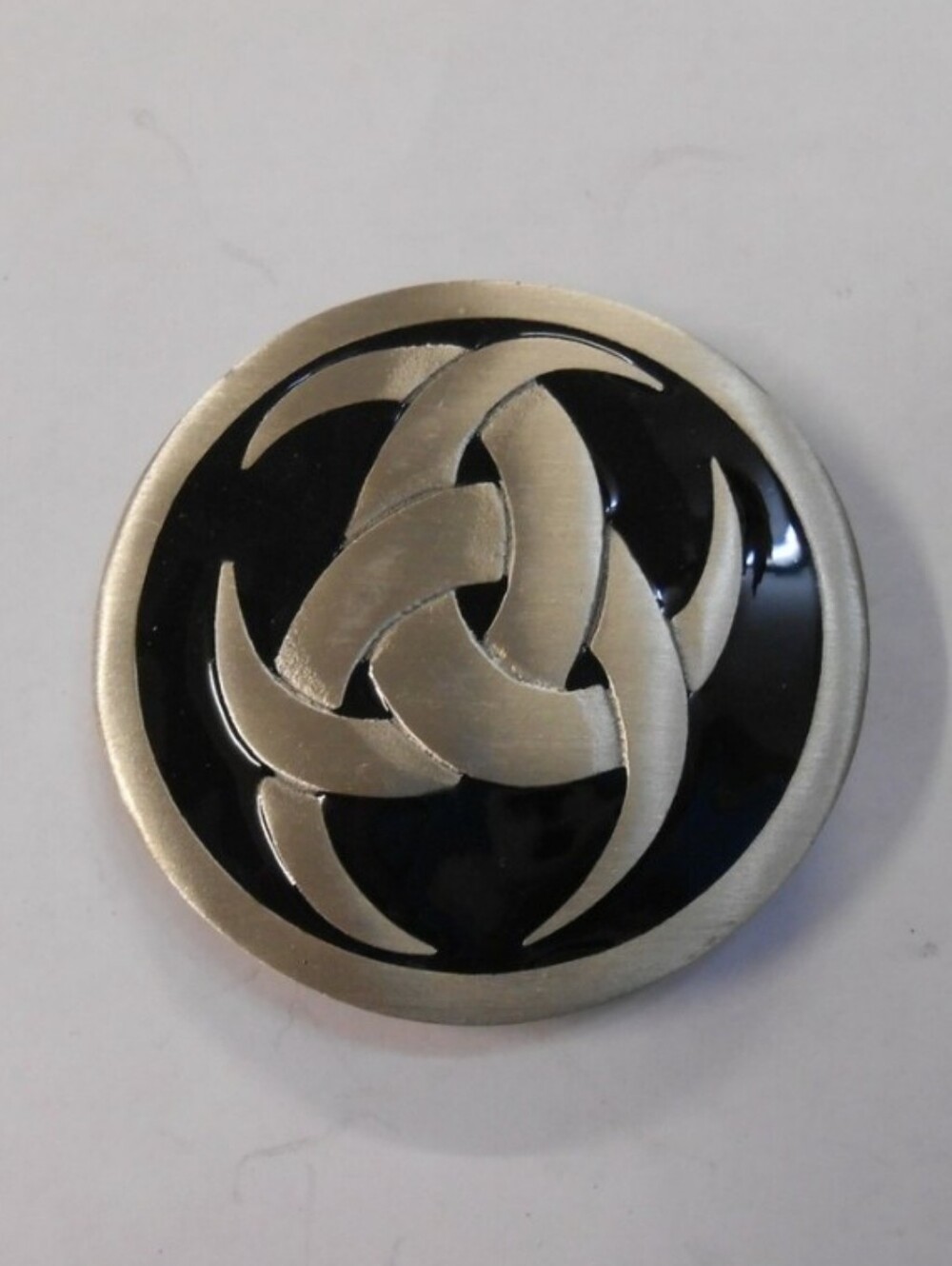 New Silver & Black Celtic Knot Belt Buckle